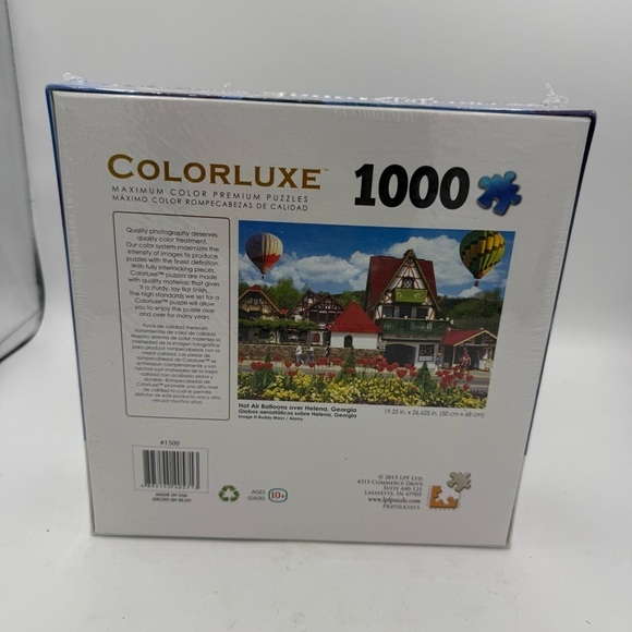 Colorluxe 1000 Piece Puzzle Hot Air Balloons Over Helena, Georgia NEW Sealed - Picture 2 of 4